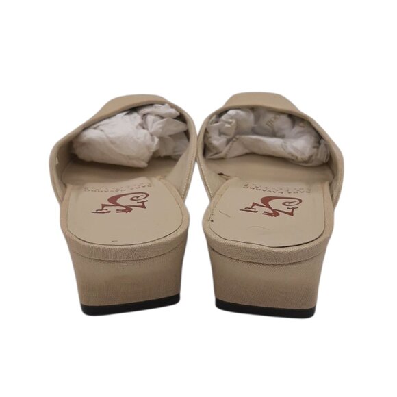 Sara Navarro Beige Linen Slide Mules SZ 37.5 - Picture 4 of 12